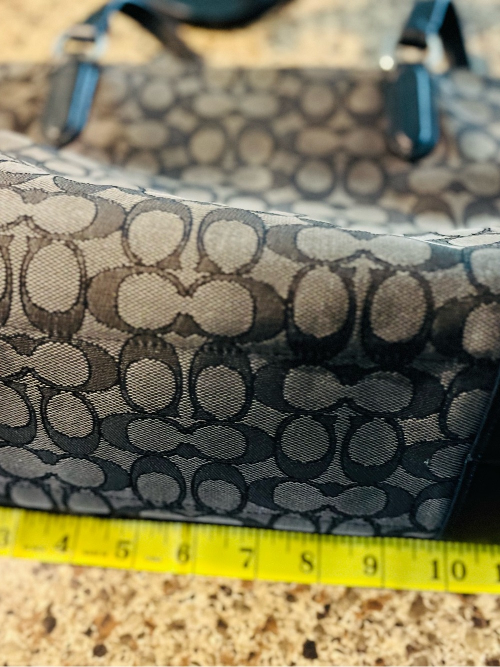 Coach Signature Canvas Tote in Black and Charcoal - Picture 10 of 10